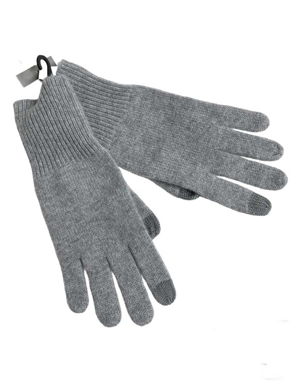 NORDSTROM Rack 100% Cashmere Rib Knit Tech Gloves NEW Gray Grey